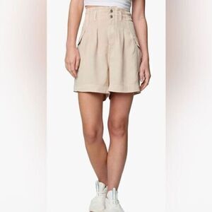 NWT Blank NYC Women’s High Rise Elastic Waist Cargo Short - Color Tan - Size XS